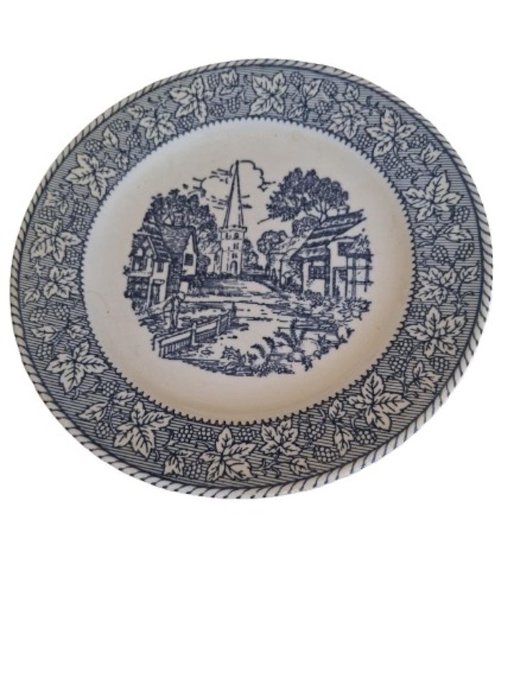 Vtg Currier & Ives "The Old Grist Mill" Dinner Plats by Royal China Co. Usa